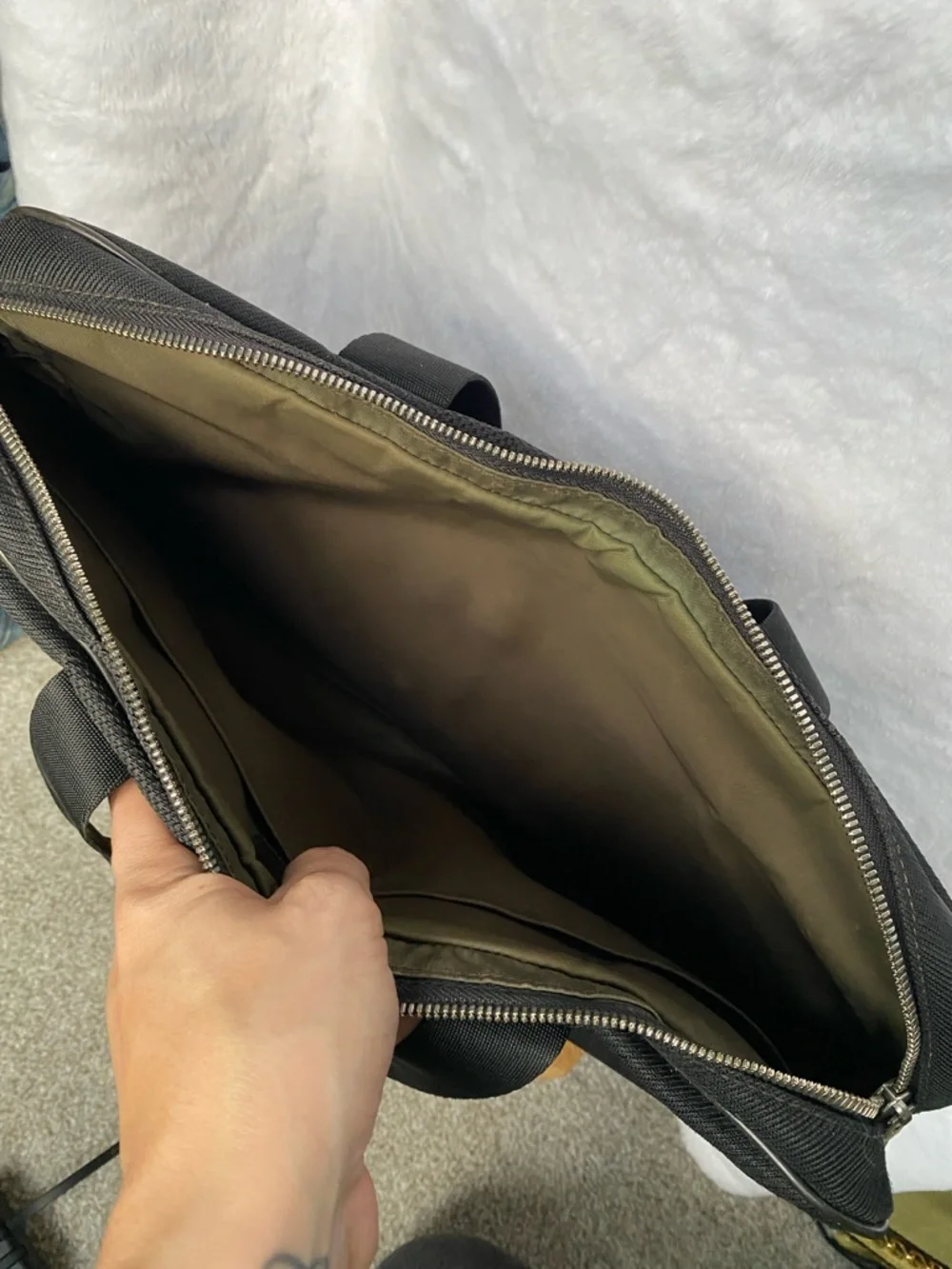 Louis Vuitton Black Canvas Briefcase with Top Handles